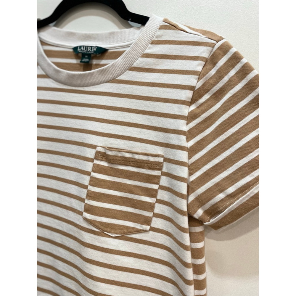 LAUREN Ralph Lauren Striped Short Sleeve Baby Tee M Cotton Y2K Preppy Grunge - Picture 4 of 9